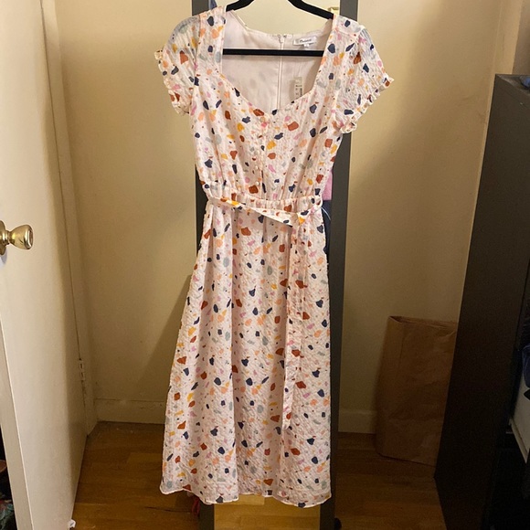 Madewell Tie-Waist Midi Dress in Terrazzo NWT - Picture 5 of 9